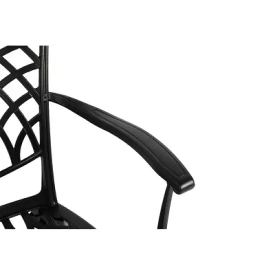 SKRAN 25'' Set of 3 Bistro Set Table and Chairs,Outdoor Patio Set,Rust Proof Cast Aluminum Bistro Set for Outdoor, Garden, Patio, backyard Black image {7}