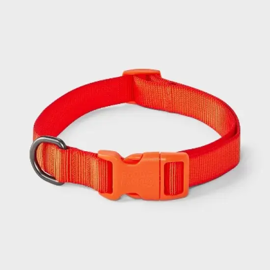 Basic Adjustable with Color Matching Buckle Dog and Cat Collar - Boots & Barkley&trade; Bright Orange image {4}