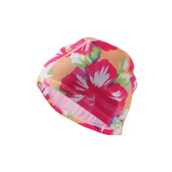 Unique Bargains Polyester Flower Pattern Swim Cap 5.91"x9.25" Rose Red 1 Pc image {6}