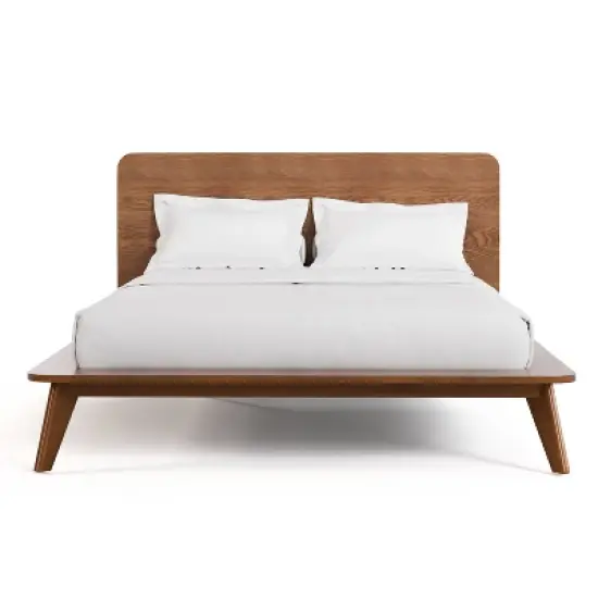 HOMES: Inside + Out 3pc Full Riverstone Mid-Century Wood Platform Bedroom Set with 2 Nightstands Walnut image {13}