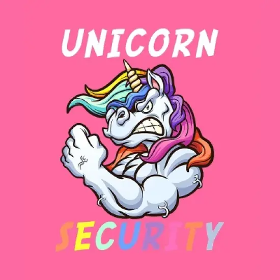 Women's Design By Humans Halloween Dad Mom Daughter Adult Costume - Unicorn Security By MINHMINH Racerback Tank Top image {1}