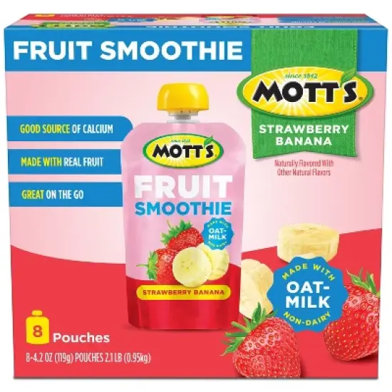 Mott's Fruit Smoothie Strawberry Banana Pouches - 33.6oz/8ct image {13}