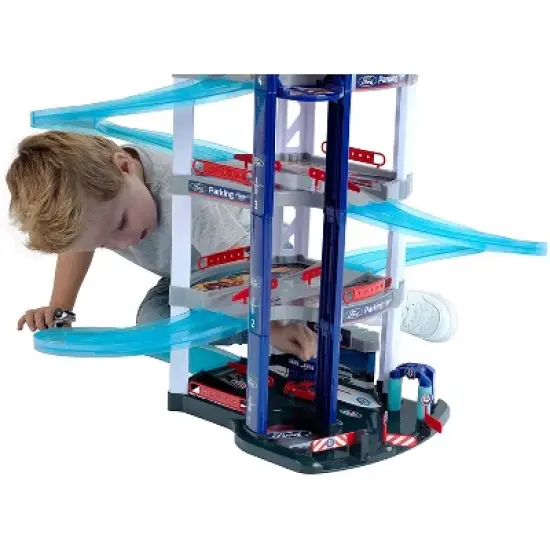 Theo Klein Ford Interactive Toy Car Park 6 Level Full Service Racing Parking Garage Play Set with 2 Cars Included for Kids Ages 3 Years Old and Up image {1}