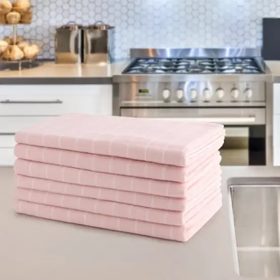 PiccoCasa 100% Cotton Kitchen Towel Cleaning Drying Absorbent Dish Towels 6 Pcs image {1}