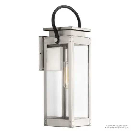 Urban Ambiance Luxury Modern Farmhouse Outdoor Wall Light,  19-3/8"H x 7-7/8"W,  Stainless Steel Finish, UHP1131 image {6}