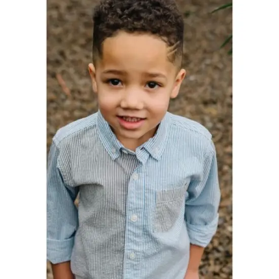 Hope & Henry Boys' Organic Cotton Long Sleeve Seersucker Button Down Shirt, Infant image {3}