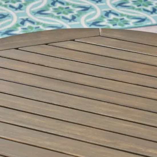 Arezzo 3pc Wood & Wicker Bistro Set - Gray/Gray - Christopher Knight Home image {3}