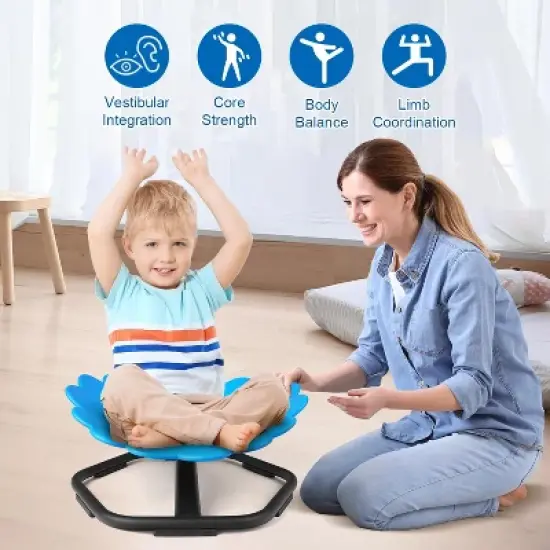 Terramus Flower Swivel Chair for Kids, 360&deg; Spinning Seat, Autism Sensory Spin Chair for Boys and Girls image {5}