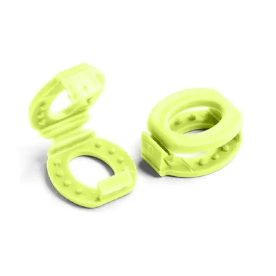 The Original Stretchlace Shoelace Knot Clips &ndash; Neon Green Shoe Lace Bow Holder Accessory (3 Pair) image {1}