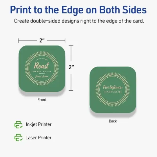 Avery Square Cards with Rounded Corners, 2" x 2", Kraft Brown, 300ct image {5}