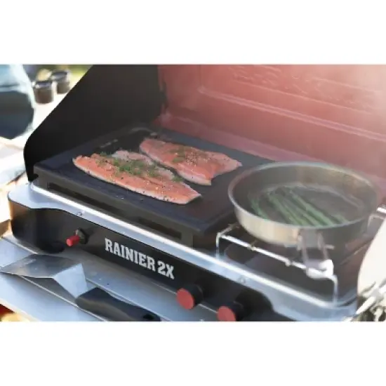 Camp Chef Mountain Series Rainier 2x Two-Burner Camp Stove with Griddle & Carry Bag image {6}