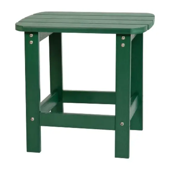 Emma and Oliver Indoor/Outdoor Polyresin Adirondack Side Table for Porch, Patio, or Sunroom image {15}