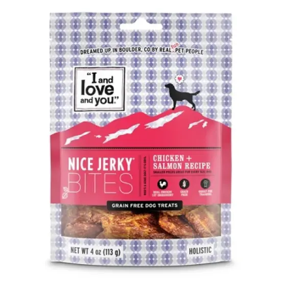 I and Love and You Nice Jerky Chicken + Salmon Natural Dog Treats - 4oz image {3}
