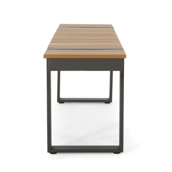 Cibola 3pc Outdoor Aluminum Picnic Set - Natural/Gray - Christopher Knight Home image {5}