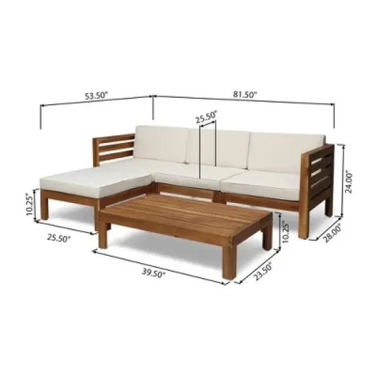 Syemin Patio Seating Sets Outdoor, Featuring Unique Design, Ideal for Chats, Perfect for Gardens, Living Spaces, Beige, 81.5"*53.5"*24" image {3}