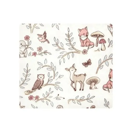 Hudson Baby Infant Girl Cotton Flannel Receiving Blankets Bundle, Girl Woodland Pals, One Size image {2}