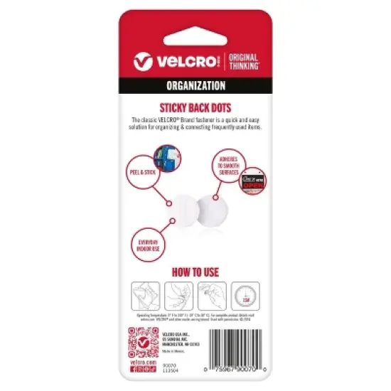 VELCRO 5/8" 15ct Sticky Back&nbsp;Dots Mounting Adhesive for Classroom and Office Organization White image {8}
