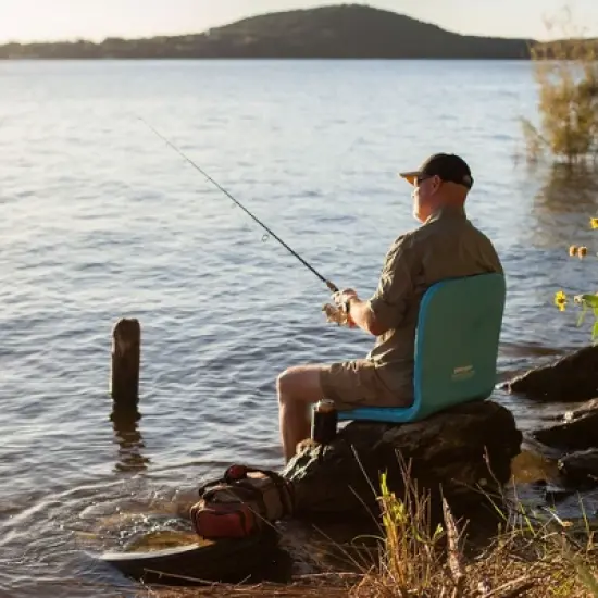 TRC Recreation Super Soft 19 Inch Vinyl Coated Foam Folding Lake Poolside Lounge Chair with Back Rest Support for Fishing or Relaxing, Bronze image {3}