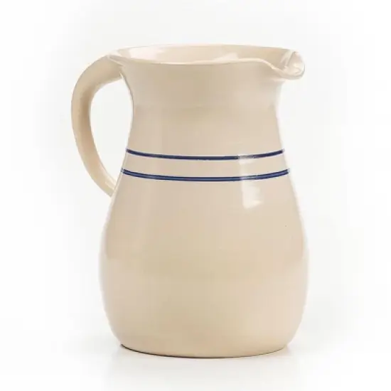 Martinez Pottery Heritage Blue Stripe Stoneware Pitcher image {3}