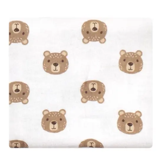 Hudson Baby Infant Boy Cotton Flannel Receiving Blankets Bundle, Little Bear, One Size image {1}