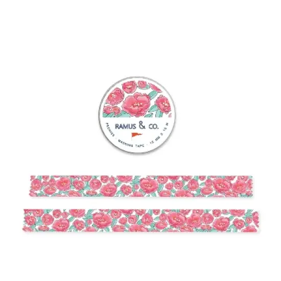Illustrated Masking Tape by Ramus & Co - 3ct Rolls, Assorted Rolls (Chatham + Hydrangeas + Peonies) image {3}