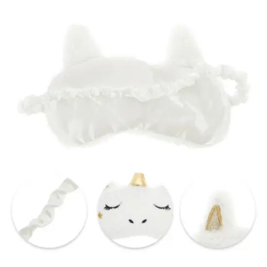 Unique Bargains Durable Unicorns Eye Mask White 1 Pc image {1}