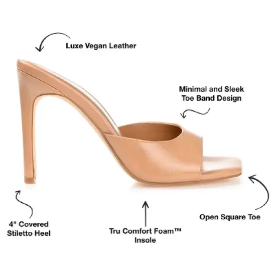 Journee Collection Womens Marlowe Tru Comfort Foam Open Toe High Stiletto Pumps Mocha 11 image {7}