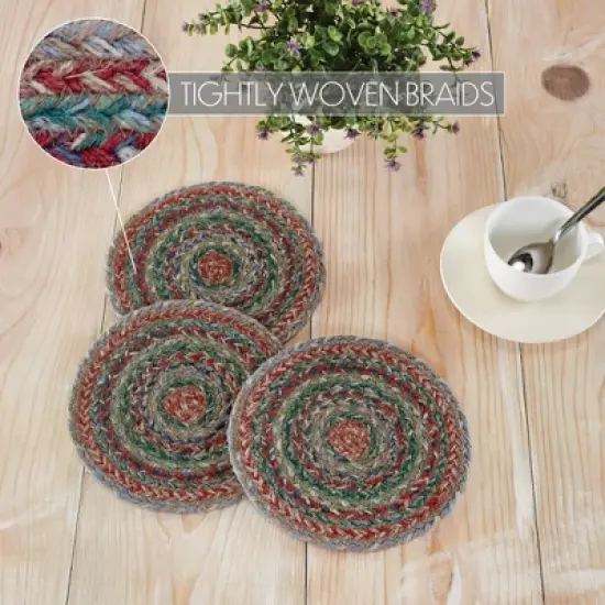 Multi Jute Trivet 8 inch Diameter Set of 3 image {1}
