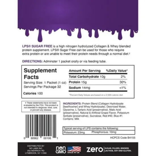 LPS Liquid Collagen & Whey Protein Supplement, Grape, 1 Oz, image {1}