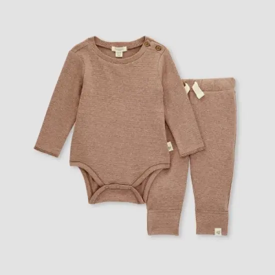 Burt's Bees Baby&reg; Boys' Thermal Bodysuit & Pant Set image {2}