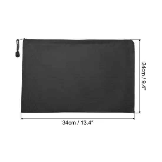 Unique Bargains Office Waterproof Oxford Cloth Zipper File Bags 5 Pcs image {1}