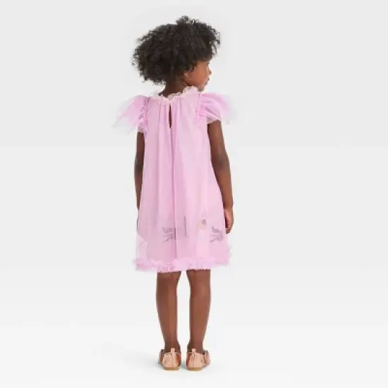 Toddler Girls' Afro Unicorn Border Printed Dress - Pink image {1}