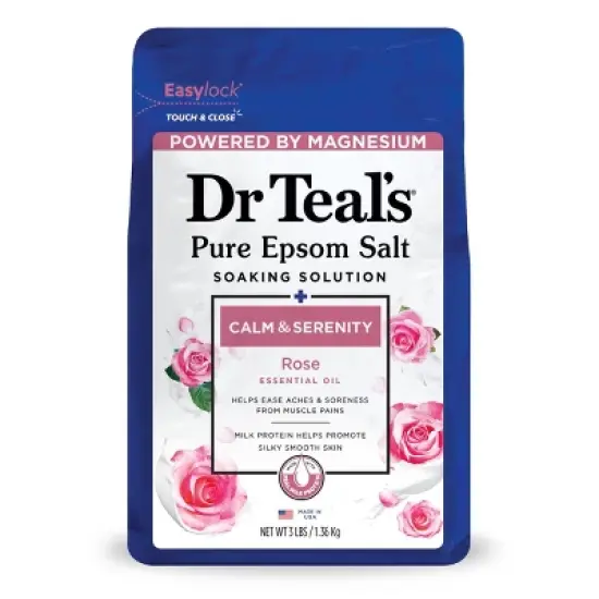 Dr Teal's Epsom Salt Magnesium Soak - Calm & Serenity with Rose Essential Oil & Milk Protein - 3 lbs image {5}