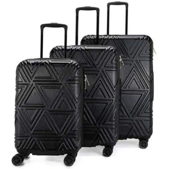 Badgley Mischka Contour Expandable Hardside Checked 3pc Luggage Set image {9}