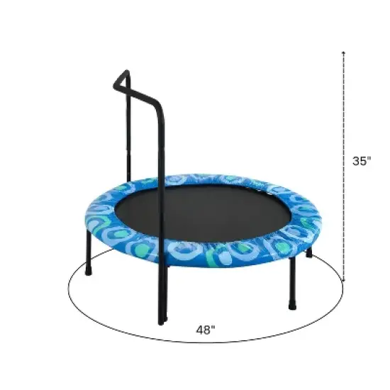 BestParts Kids Trampoline with Safety Handle, Foldable Mini Indoor/Outdoor Bouncer - Ages 3-7 image {3}