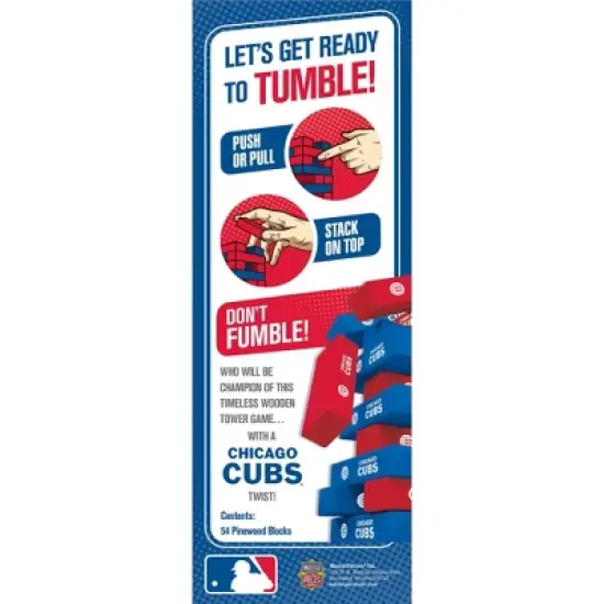 MasterPieces Real Wood Block Tumble Towers - MLB Chicago Cubs image {3}