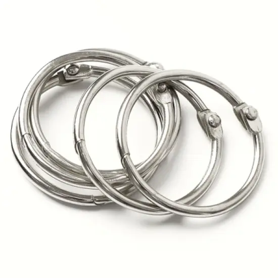 Unique Bargains Metal Loose Leaf Document Stack Key Ring Chain Ring Silver Tone 5 Pcs image {7}