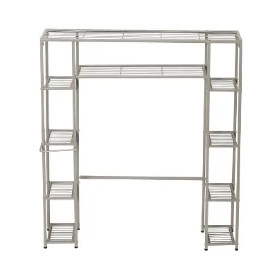 Honey-Can-Do 5-Tier Over the Toilet Steel Storage Shelf Silver image {4}