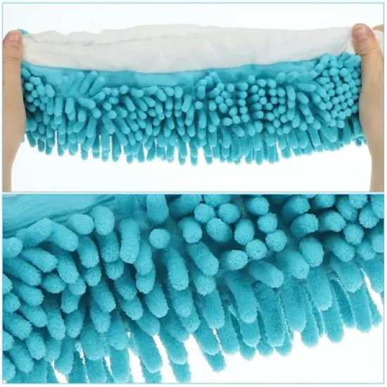 Unique Bargains Washable Microfiber Floor Cleaning Shoes Cover Chenille Duster Foot Socks Mop Slippers image {2}