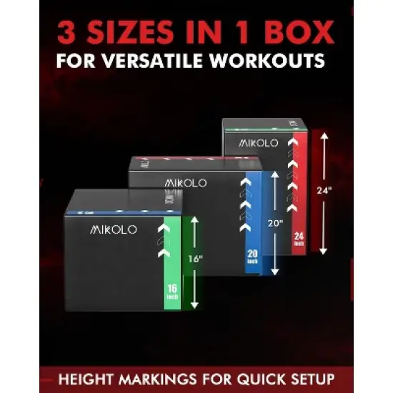 ER KANG 3-in-1 Foam Plyometric Box &ndash; Soft Jump Box with Solid Wood Core, High-Density Foam and Non-Slip Cover &ndash; No Assembly Required image {4}