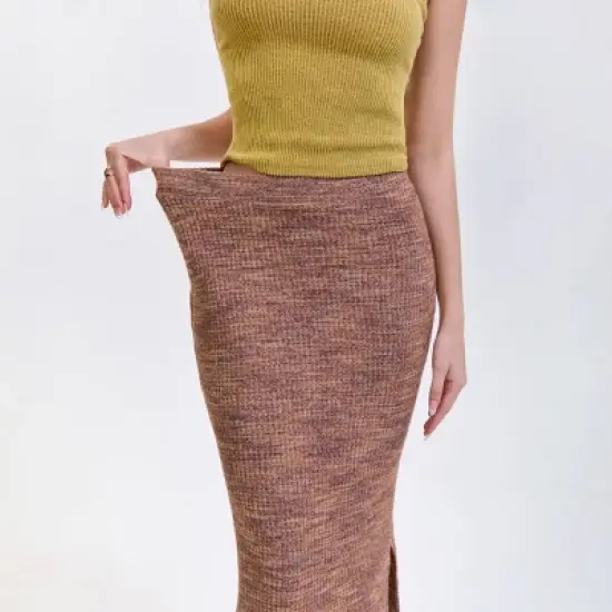 Women's Side Slit Maxi Pencil Skirt - Wild Fable&trade; Brown image {5}