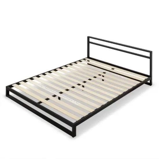 Trisha Platforma Bed Frame with Headboard Black - Zinus image {9}