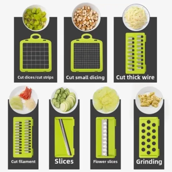14-Piece Rectangular Vegetable Cutter-Durable & Efficient Multi-Functional Kitchen Slicer, Ideal for Cooking&Meal Prep image {4}
