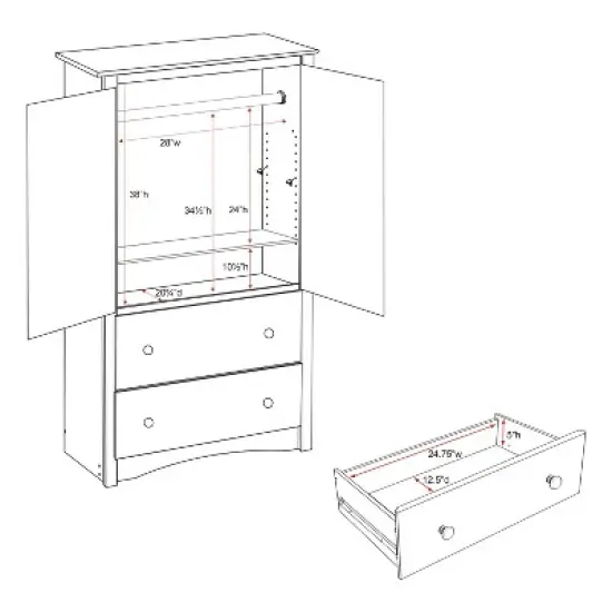 Clothing Armoire Black - Prepac image {4}