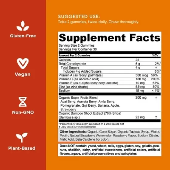 Goli Nutritional Supplement, SuperFruits Beauty Gummy Vitamin - 60 Count image {1}