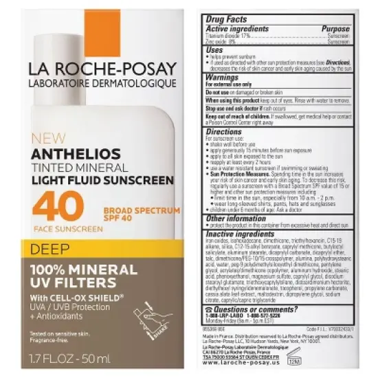 La Roche Posay Anthelios 40 Tinted Mineral Light-Fluid Sunscreen - 1.7 fl oz image {8}