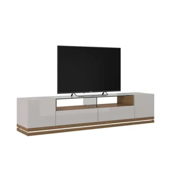 85.43" Vanderbilt TV Stand for TVs up to 70" Off White/Maple Cream - Manhattan Comfort image {3}