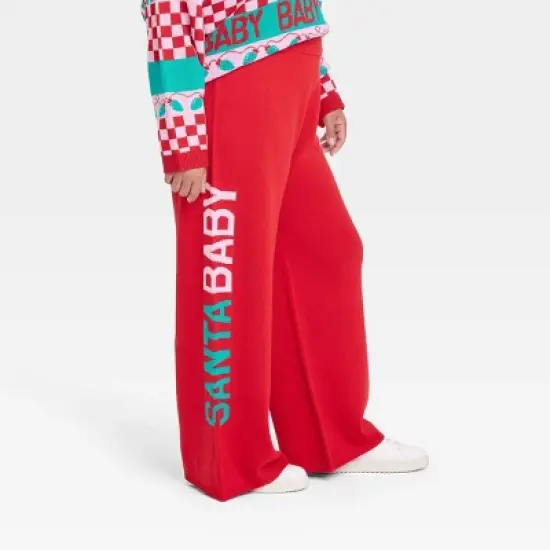Women's Santa Baby Graphic Sweater Pants - Red image {5}