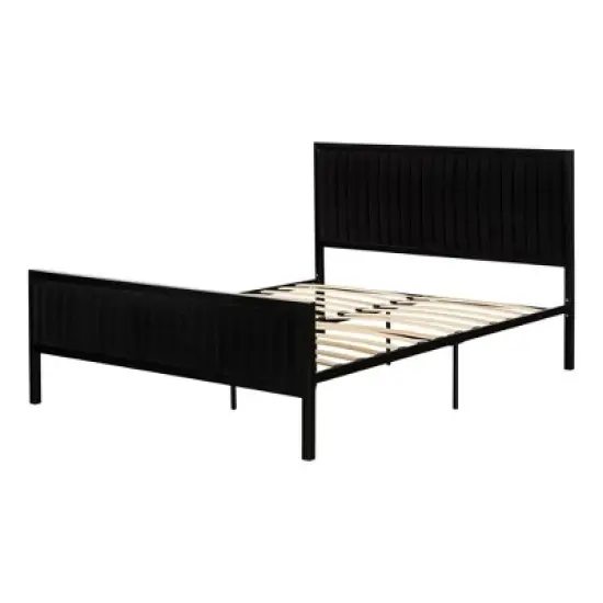 Queen Flam Upholstered Metal Bed - South Shore image {14}
