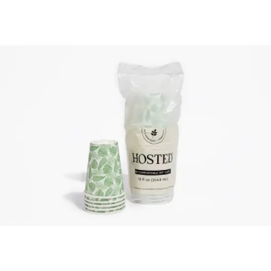 Hosted Compostable Printed Hot Cups - 12oz/18ct image {6}
